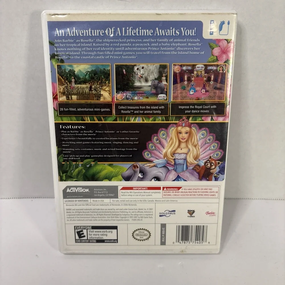 Barbie as The Island Princess Nintendo Wii Game Complete CIB Activision 2007